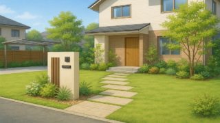 門真市の住宅に施工されたおしゃれで安い外構イメージ