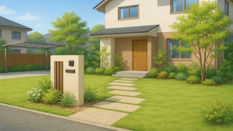 門真市の住宅に施工されたおしゃれで安い外構イメージ