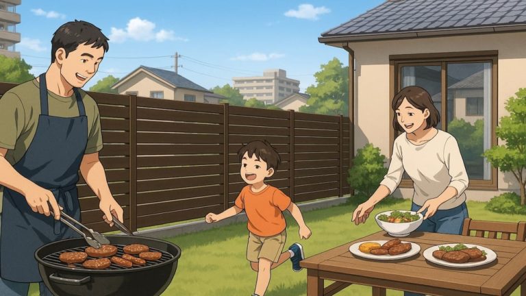 香川県の住宅に施工された目隠しフェンスイメージ