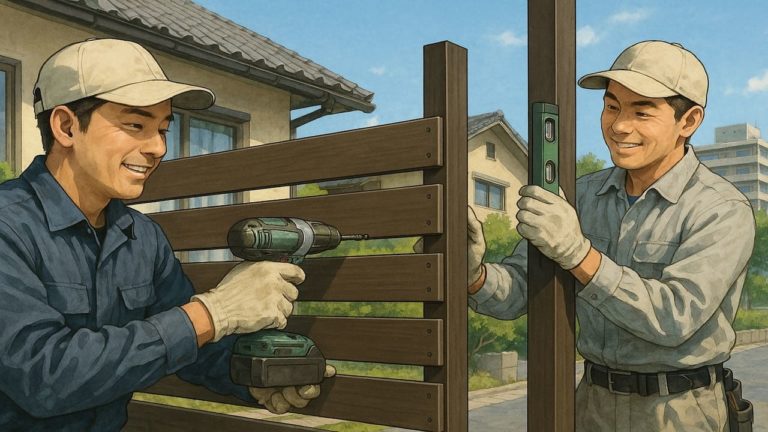 鹿児島県の住宅に施工された目隠しフェンスイメージ