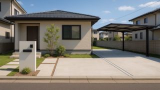 鹿児島県の住宅に施工されたおしゃれで安い外構イメージ