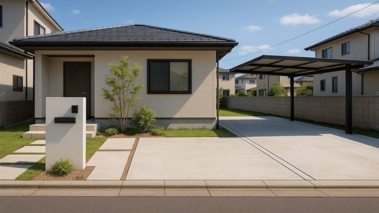 鹿児島県の住宅に施工されたおしゃれで安い外構イメージ