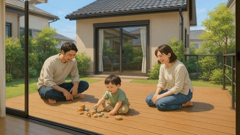 鹿児島県の住宅に施工されたウッドデッキイメージ