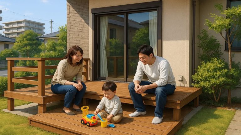 各務原市の住宅に施工されたウッドデッキイメージ