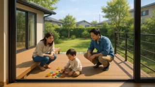 掛川市の住宅に施工されたウッドデッキイメージ