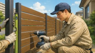 鎌ヶ谷市の住宅に施工された目隠しフェンスイメージ