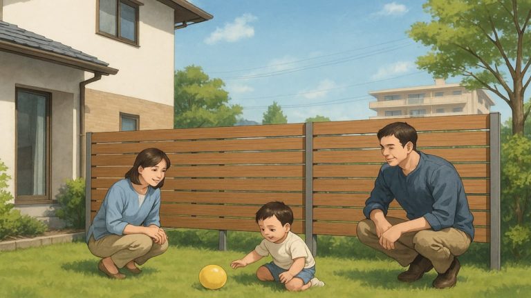 鎌倉市の住宅に施工された目隠しフェンスイメージ