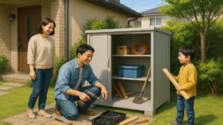 【鎌倉市】物置の価格帯を比較|安いモデルと高級モデルの違い 鎌倉市の住宅に施工された屋外用物置イメージ