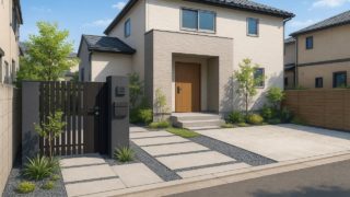 鎌倉市の住宅に施工されたおしゃれで安い外構イメージ