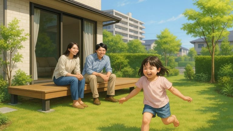 神奈川県の住宅に施工されたウッドデッキイメージ