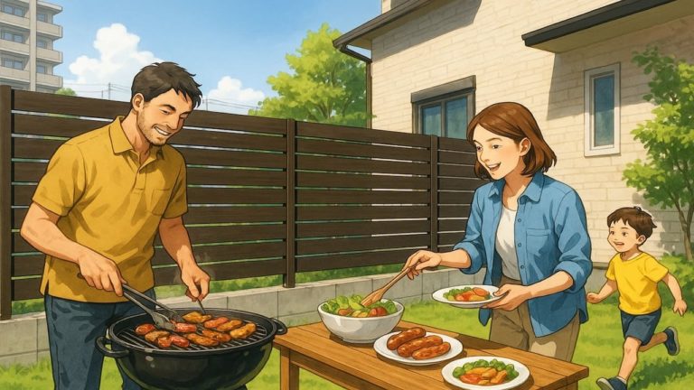 金沢市の住宅に施工された目隠しフェンスイメージ