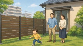 関西地方の住宅に施工された目隠しフェンスイメージ