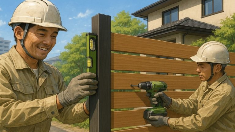 刈谷市の住宅に施工された目隠しフェンスイメージ