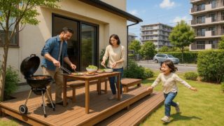 橿原市の住宅に施工されたウッドデッキイメージ