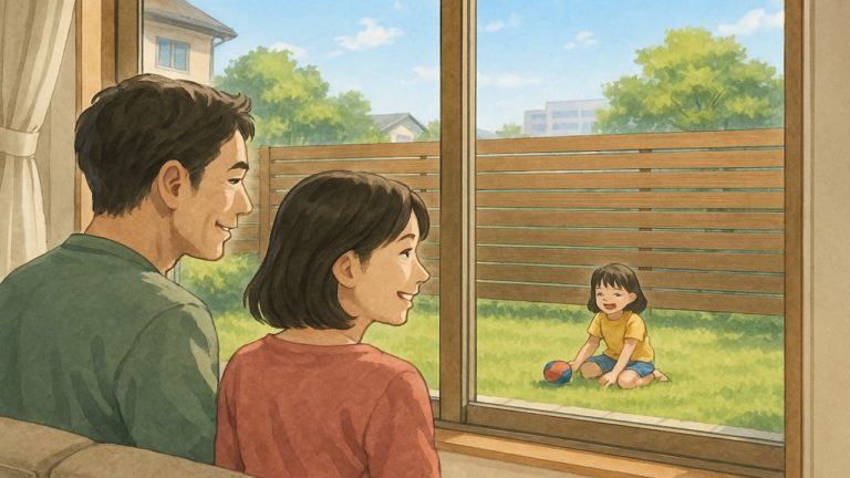 柏市の住宅に施工された目隠しフェンスイメージ