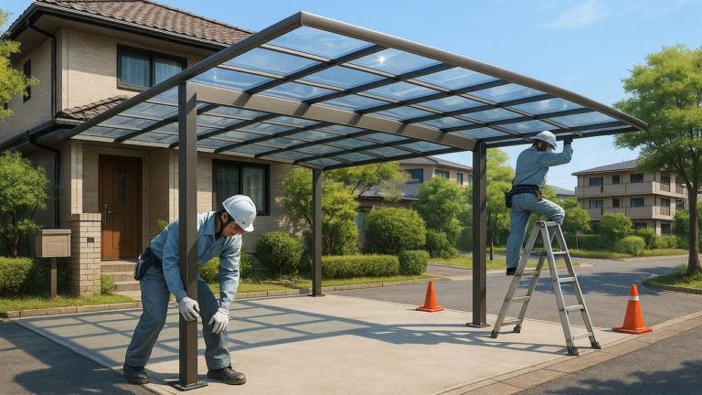 春日市でカーポートを施工した画像