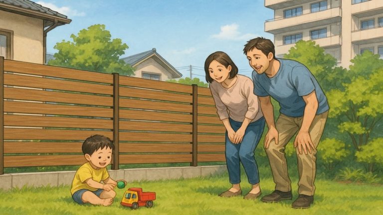 春日井市の住宅に施工された目隠しフェンスイメージ