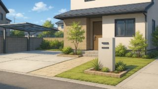 春日井市の住宅に施工されたおしゃれで安い外構イメージ