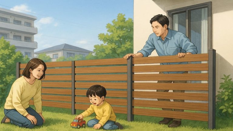 春日部市の住宅に施工された目隠しフェンスイメージ