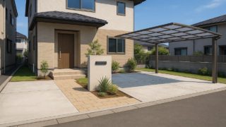 川越市の住宅に施工されたおしゃれで安い外構イメージ