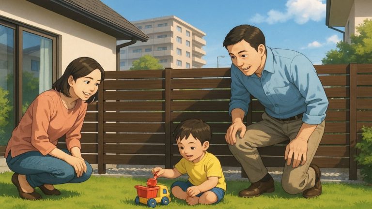 川口市の住宅に施工された目隠しフェンスイメージ