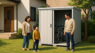 【川口市】安いのにおしゃれな物置|費用相場とおすすめ業者 川口市の住宅に施工された屋外用物置イメージ
