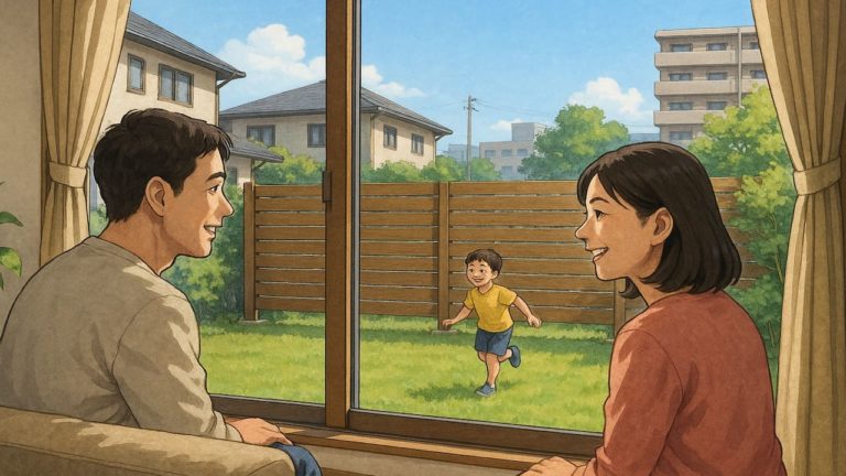 川西市の住宅に施工された目隠しフェンスイメージ