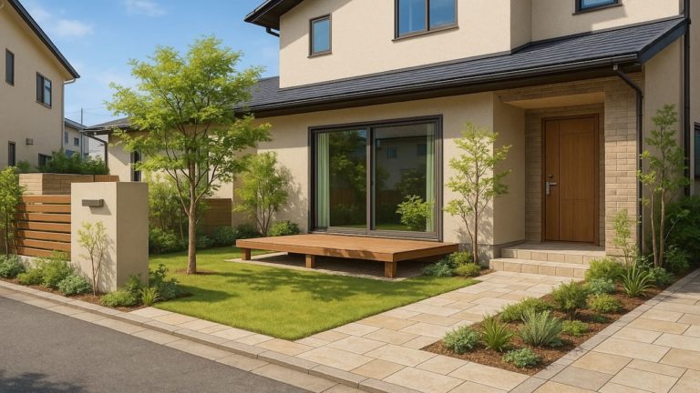 川西市の住宅に施工されたおしゃれで安い外構イメージ