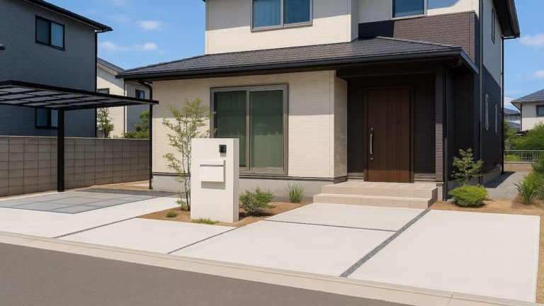 加須市の住宅に施工されたおしゃれで安い外構イメージ