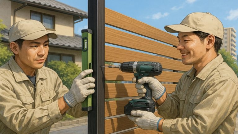 霧島市の住宅に施工された目隠しフェンスイメージ