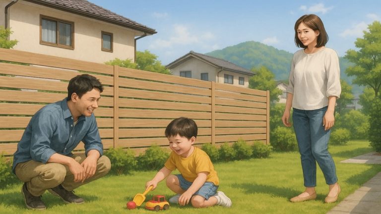 桐生市の住宅に施工された目隠しフェンスイメージ