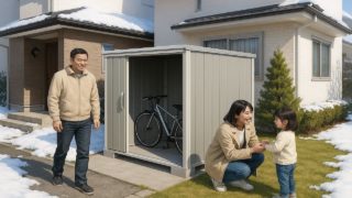 【桐生市】物置費用の相場と注意点|よくある失敗を回避する 桐生市の住宅に施工された屋外用物置イメージ