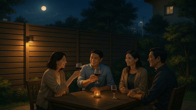 岸和田市の住宅に施工された目隠しフェンスイメージ