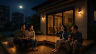 岸和田市の住宅に施工されたウッドデッキイメージ