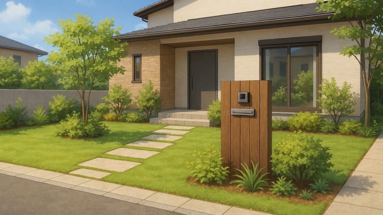 北九州市の住宅に施工されたおしゃれで安い外構イメージ