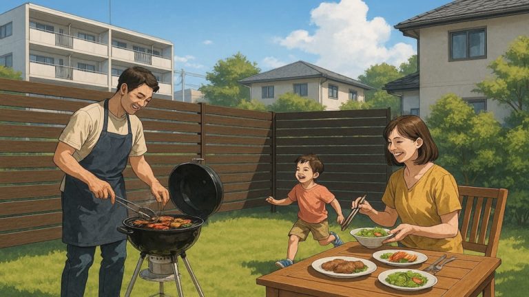 高知県の住宅に施工された目隠しフェンスイメージ