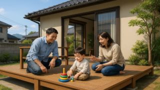 高知県の住宅に施工されたウッドデッキイメージ