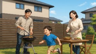 古河市の住宅に施工された目隠しフェンスイメージ