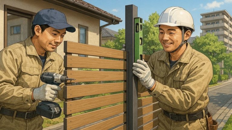 小牧市の住宅に施工された目隠しフェンスイメージ