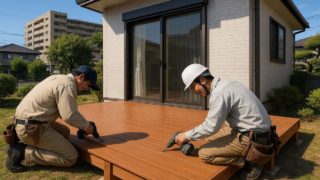 【小牧市】プロが教える!おすすめウッドデッキと費用の目安 小牧市の住宅に施工されたウッドデッキイメージ