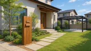 【小松市】安い×おしゃれを両立する外構の納まり設計 小松市の住宅に施工されたおしゃれで安い外構イメージ