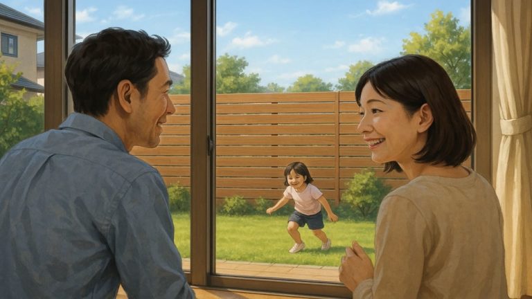 鴻巣市の住宅に施工された目隠しフェンスイメージ