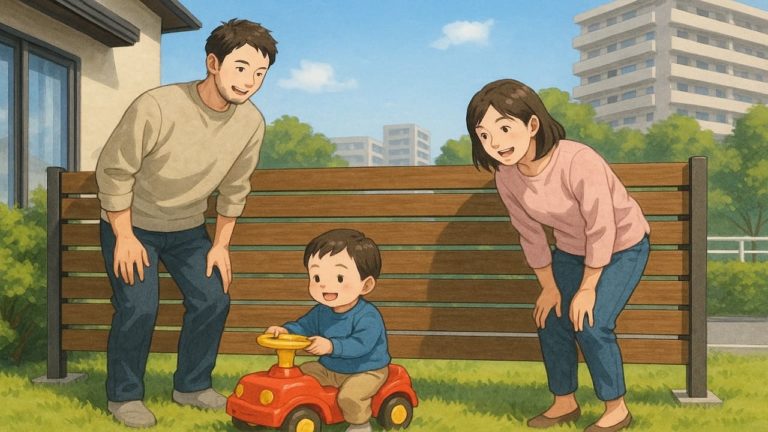 越谷市の住宅に施工された目隠しフェンスイメージ