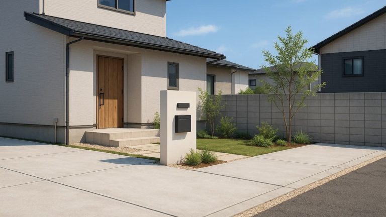 越谷市の住宅に施工されたおしゃれで安い外構イメージ