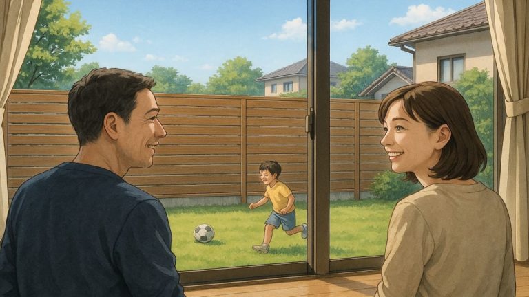 久喜市の住宅に施工された目隠しフェンスイメージ