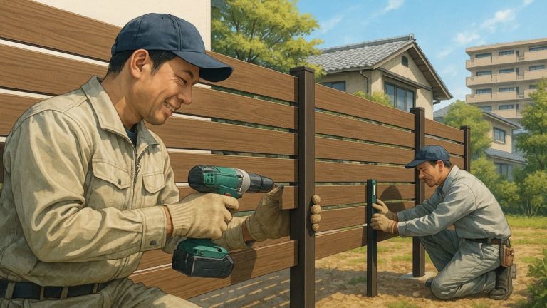 熊本県の住宅に施工された目隠しフェンスイメージ