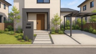 【倉敷市】安い×おしゃれを実現する外構シンプルプラン集 倉敷市の住宅に施工されたおしゃれで安い外構イメージ