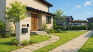 草津市の住宅に施工されたおしゃれで安い外構イメージ