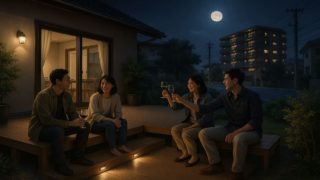 草津市の住宅に施工されたウッドデッキイメージ