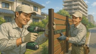 桑名市の住宅に施工された目隠しフェンスイメージ